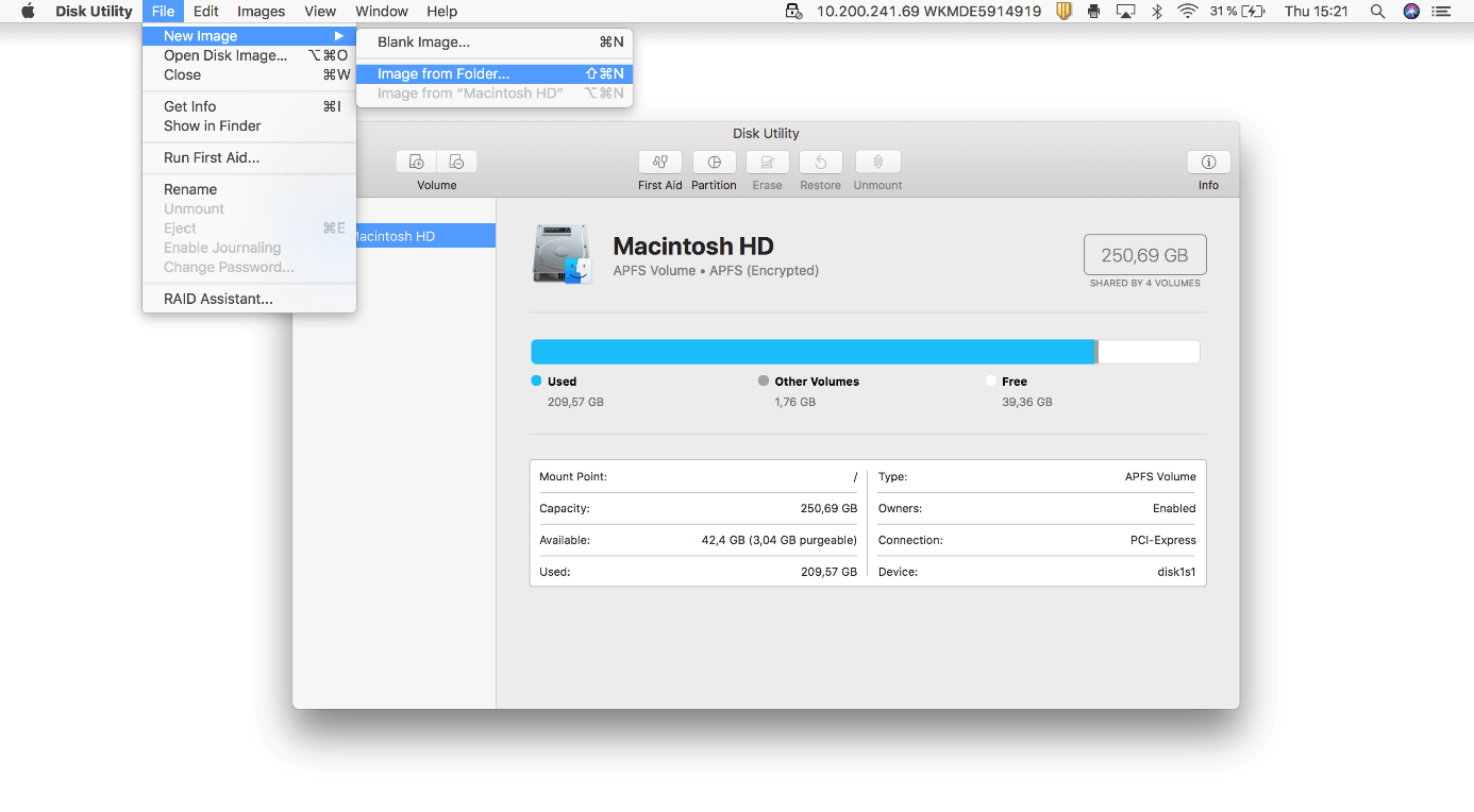 The macOS hard drive service program