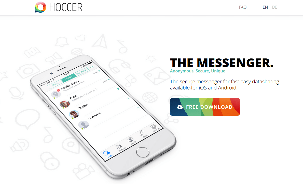 Screenshot of the Hoccer website