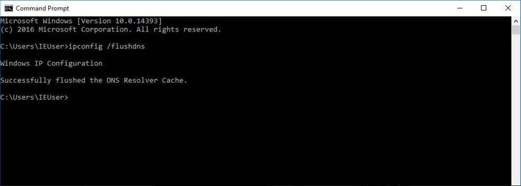Windows 10: a DNS vaciado through the ventana del símbolo del sistema