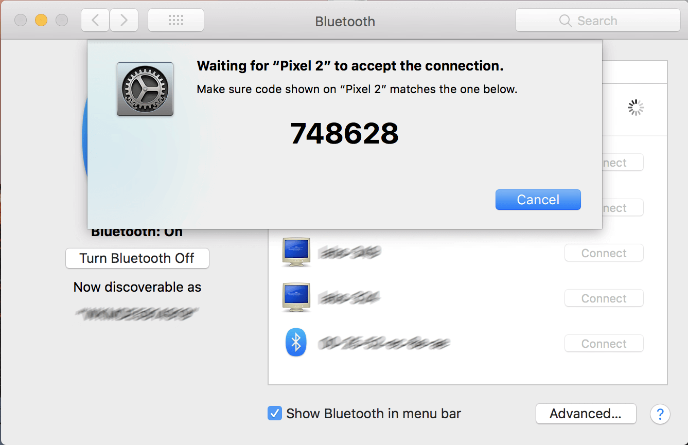 Bluetooth pairing in macOS