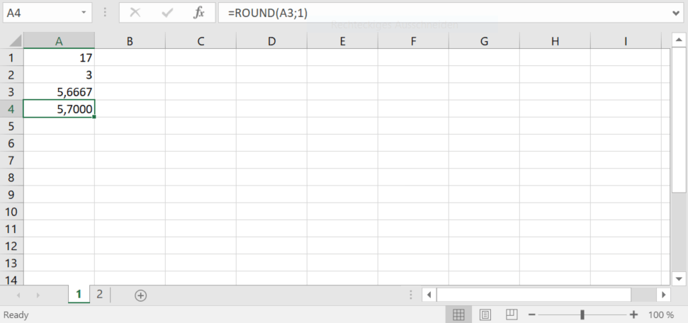 Excel: ROUND function