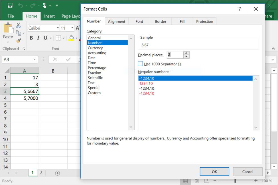 Figure shows how to format cells to superficially round in Excel
