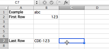 Excel: Selecting a row