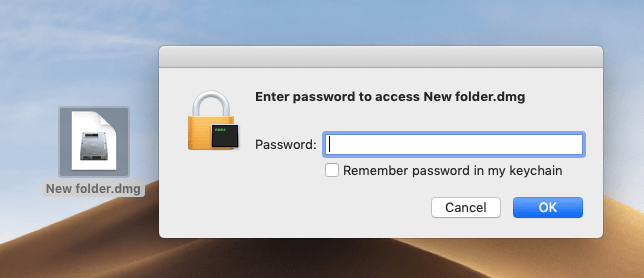 Encrypted Mac Folder: Password Entry