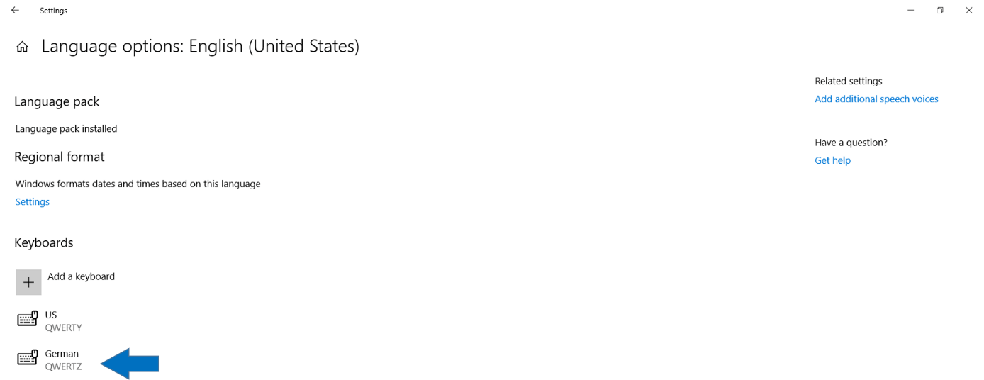 how to set english as default keyboard language in windows 10
