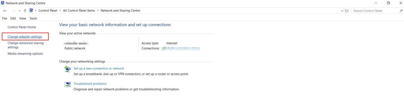Network and Sharing Center in Windows 10 Network and Sharing Center in Windows 10
