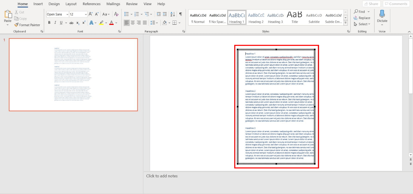 Insert word document into PowerPoint: edit object