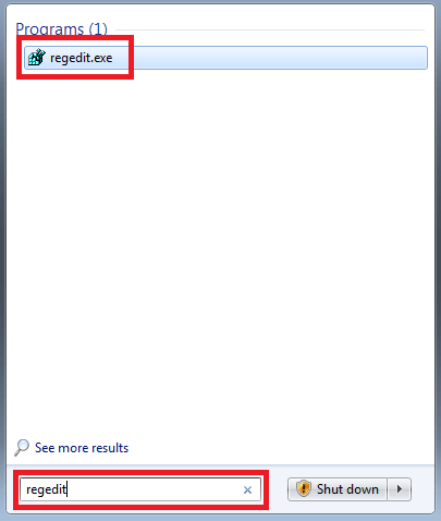 Windows start menu showing search function