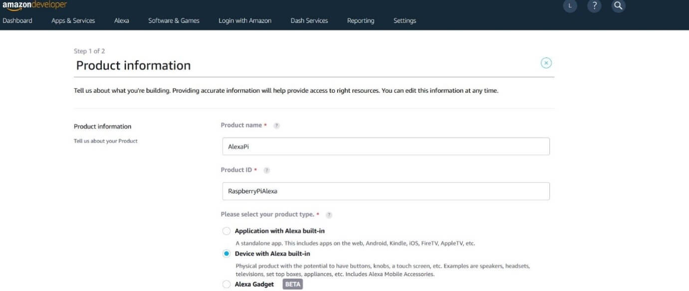 Amazon Developer: product information specification