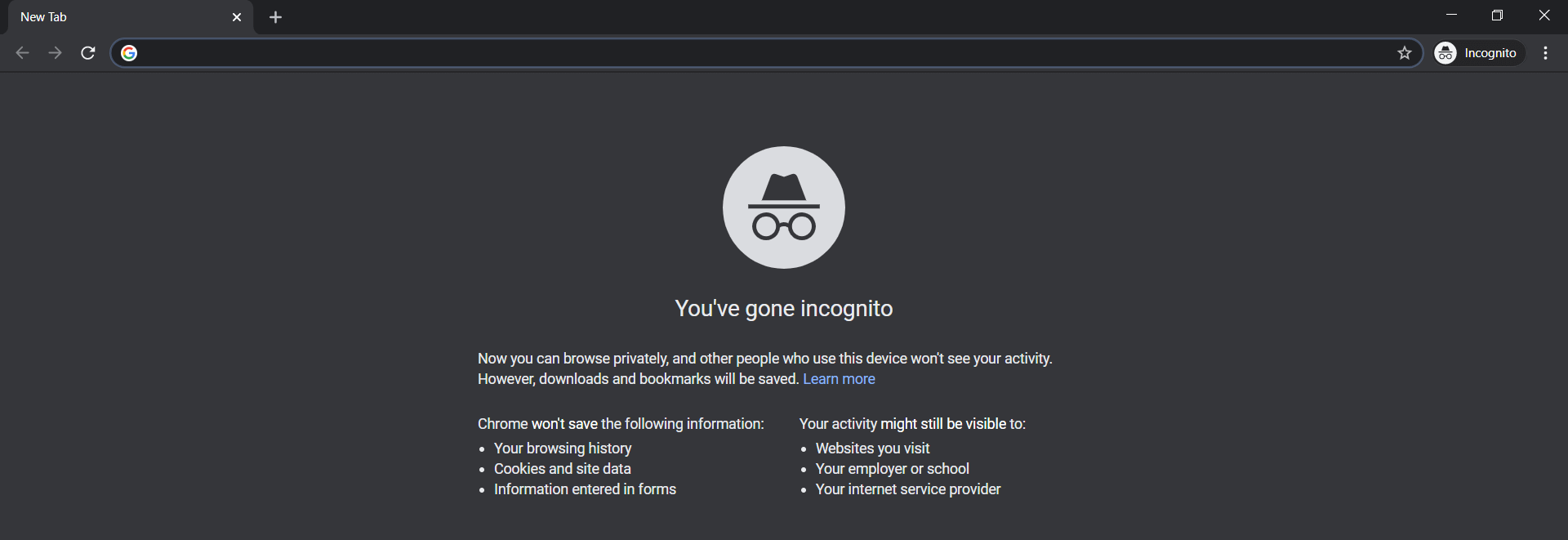 google chrome incognito browser