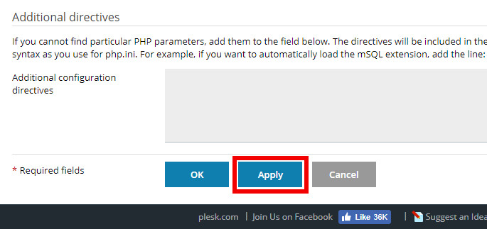 Plesk - Apply PHP Version