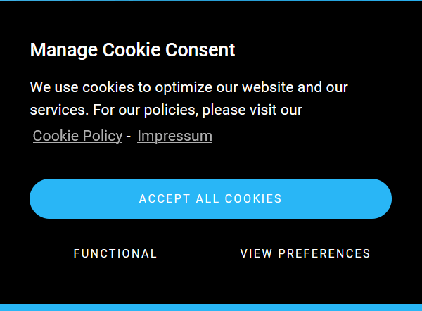 Complianz: cookie banner with settings