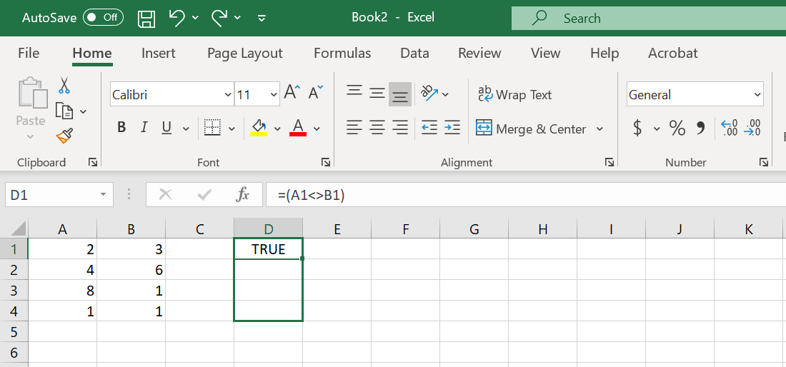 Extending the “not equal to” function to other cells