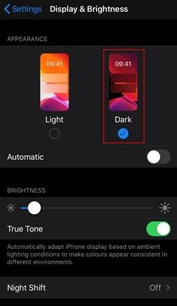 Enabling dark mode in iOS