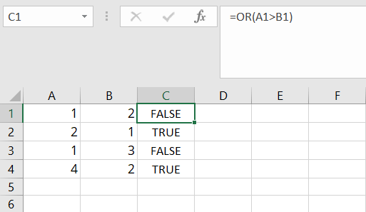 OR function in multiple cells