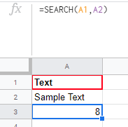 Searching for repeated text using the Excel SEARCH function