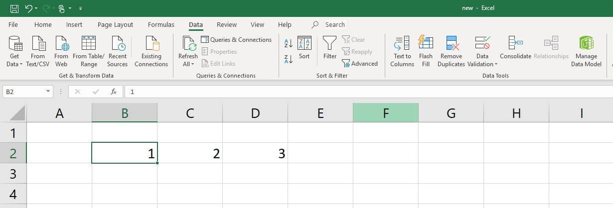Excel 2016: Example document with split cell content