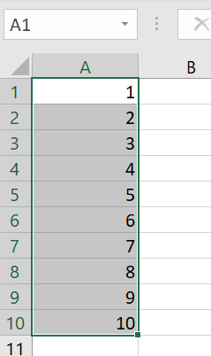 Excel will now automatically number the cells