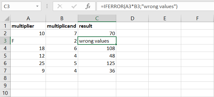 Alternative error message in Excel using IFERROR