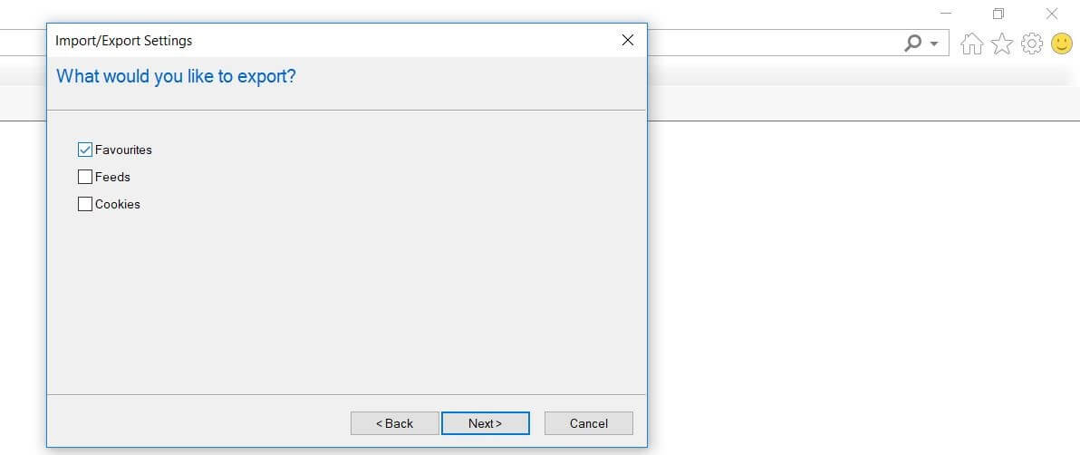 export favorites internet explorer