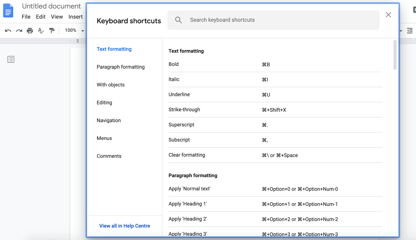 google doc keyboard shortcut to end of document google doc keyboard shortcut to end of document