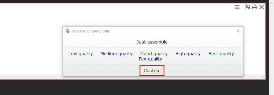 PDF24 Creator: “Select output profile” window