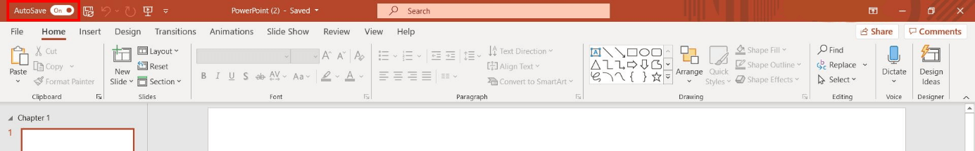PowerPoint: activate the auto-save function
