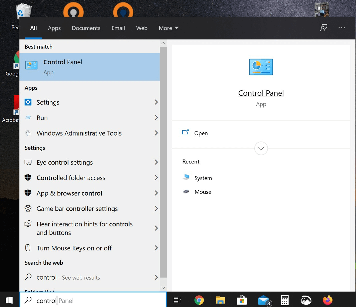 Funkcja wyszukiwania na pasku zadań Windows 10