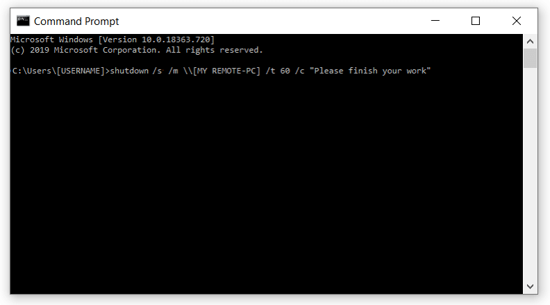 how to remotely shutdown a computer using cmd