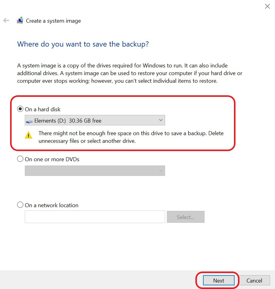 Opcje przechowywania kopii zapasowych systemu Windows 10