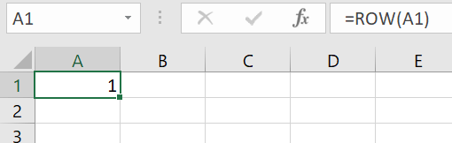 The ROW function outputs the first number