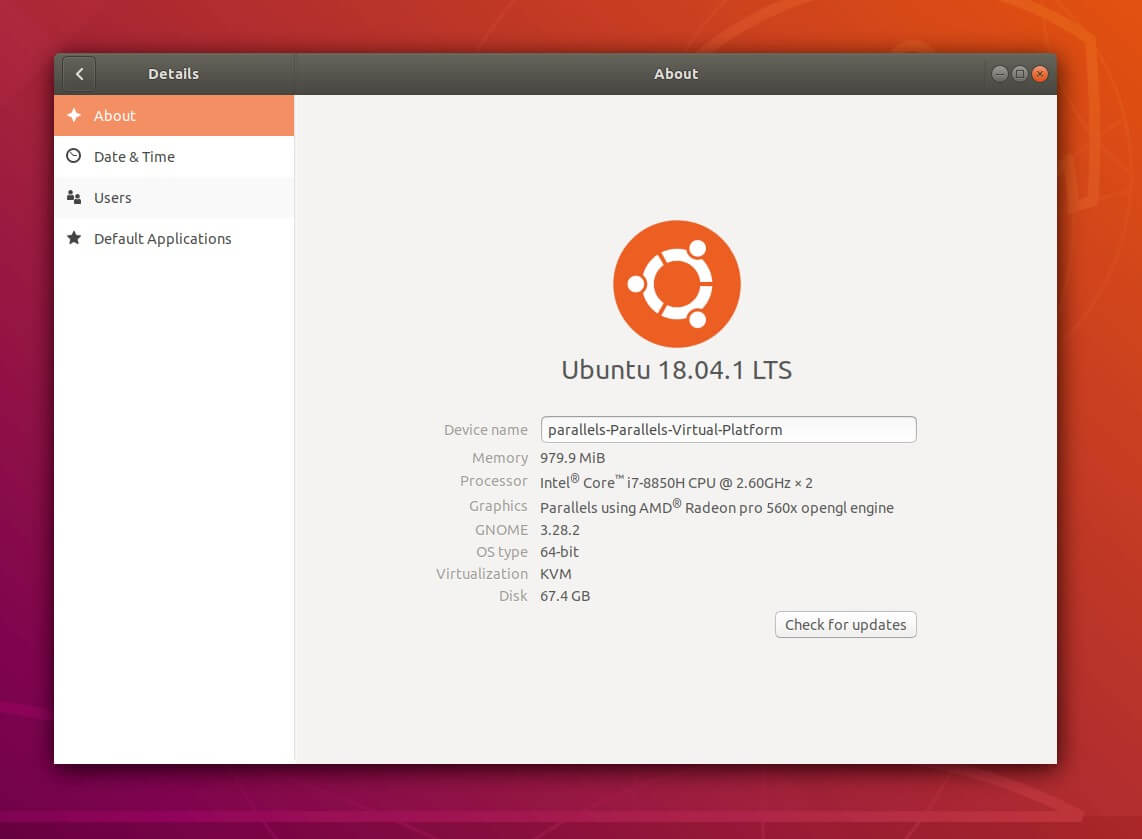 View your Ubuntu version in the settings