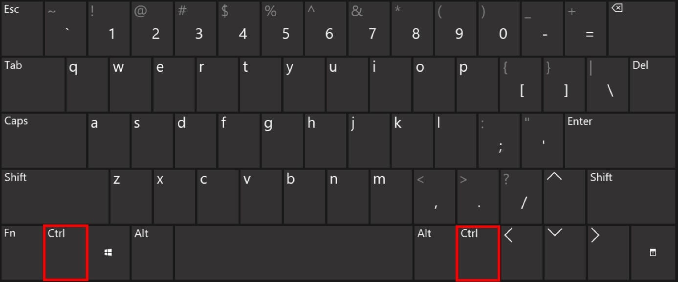 Windows keyboard: Ctrl key