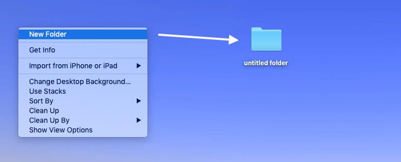 keyboard shortcut to create new folder on mac