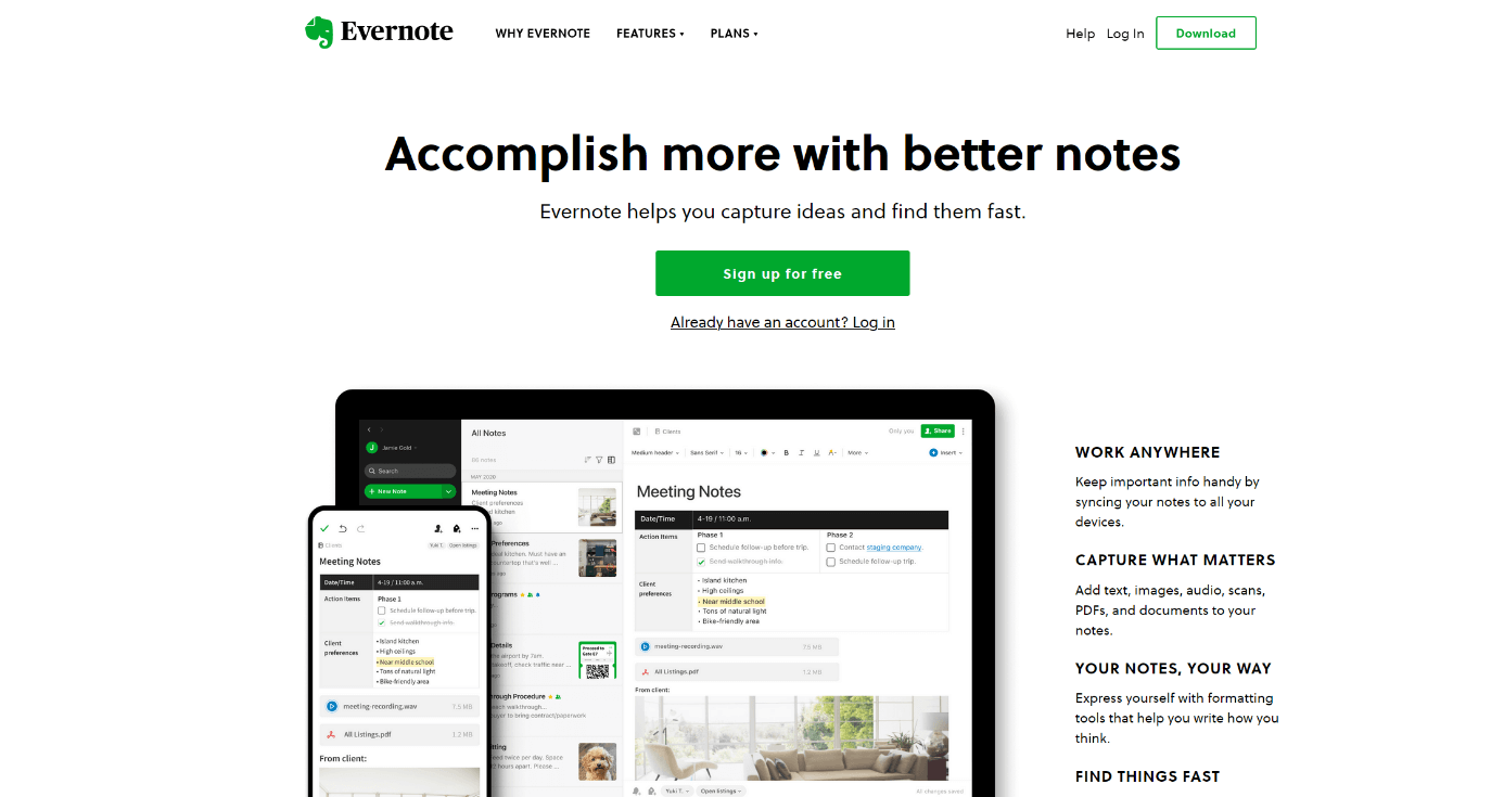 Official website of Evernote
