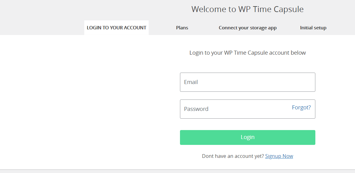 WP Time Capsule in the WordPress backend