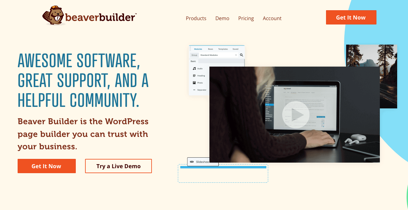 Homepage of Beaver Builder
