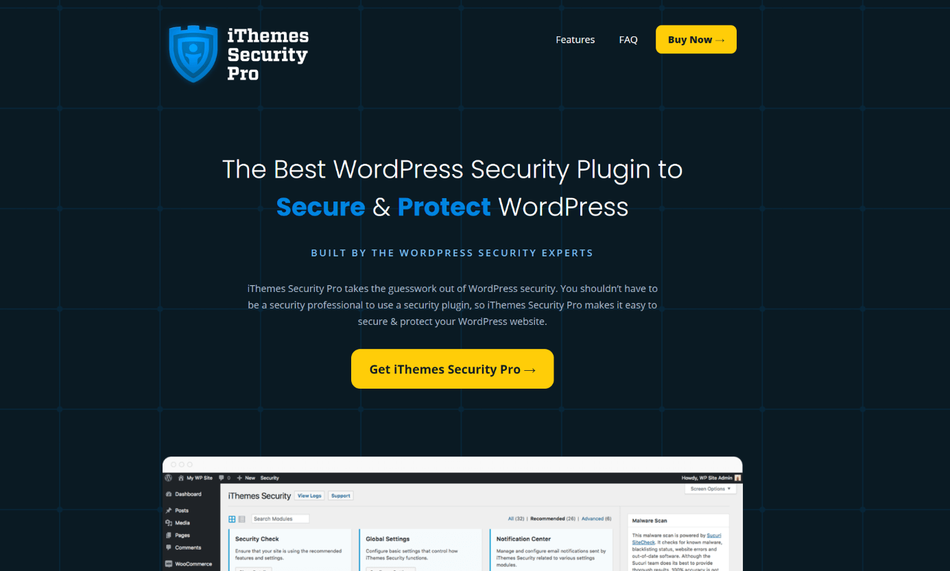 Website of iThemes Security Pro