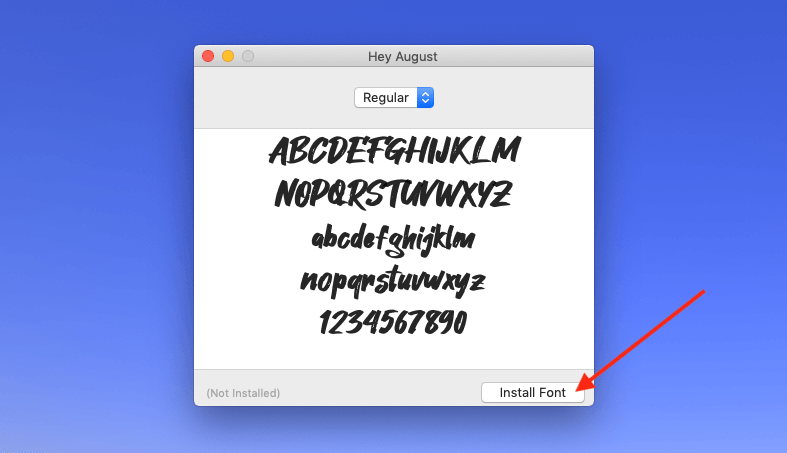 Add Mac fonts: Font collection pop-up window