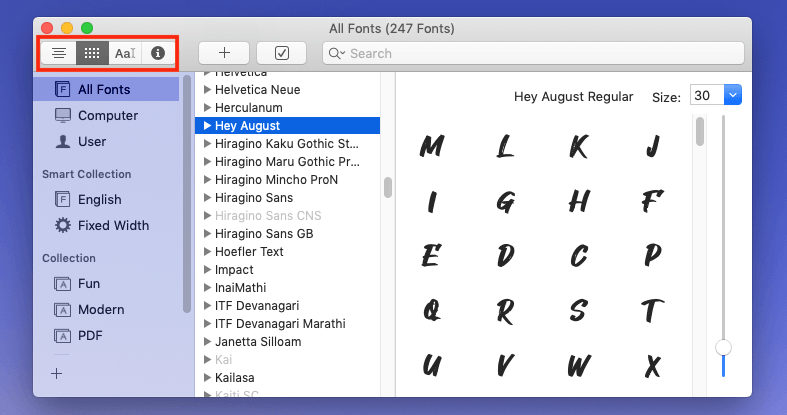 Add Mac fonts: Launch preview