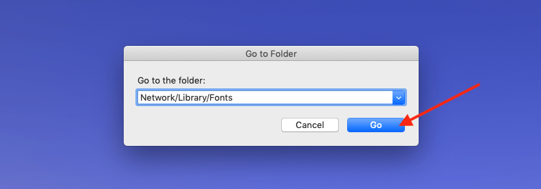 Add Mac fonts: Open font folder