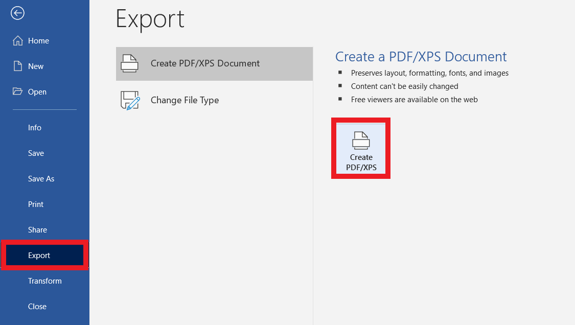 Save a text file in Word by exporting it as PDF.