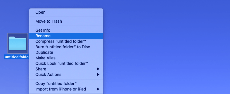 shortcut to create new folder on mac