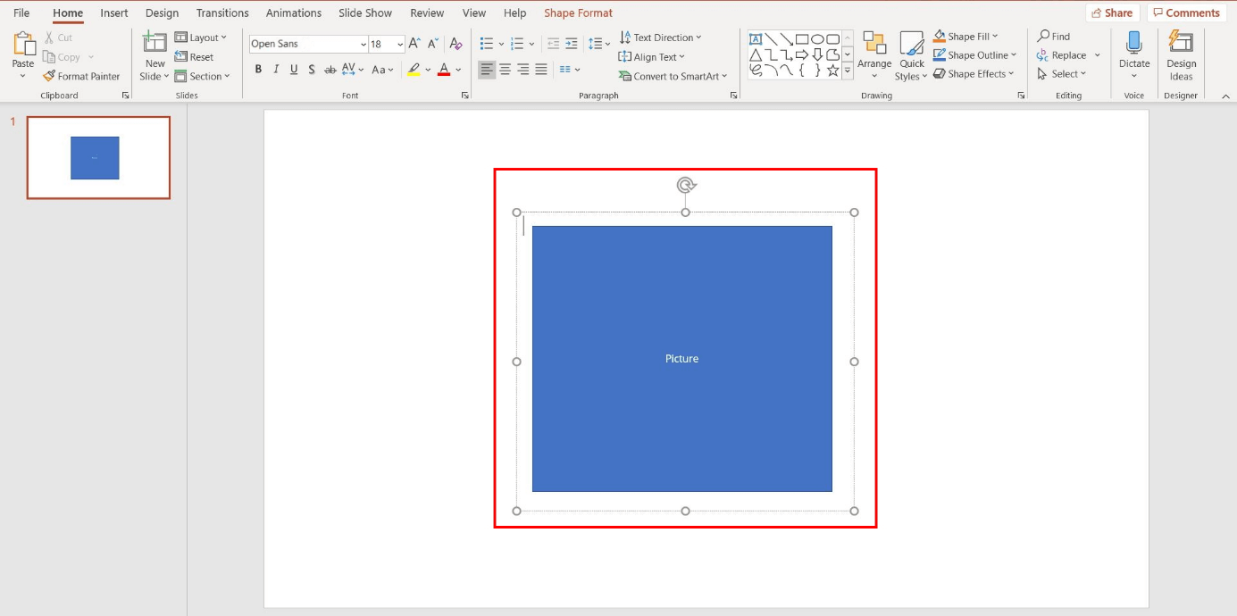 PowerPoint: insert a text box around an image 