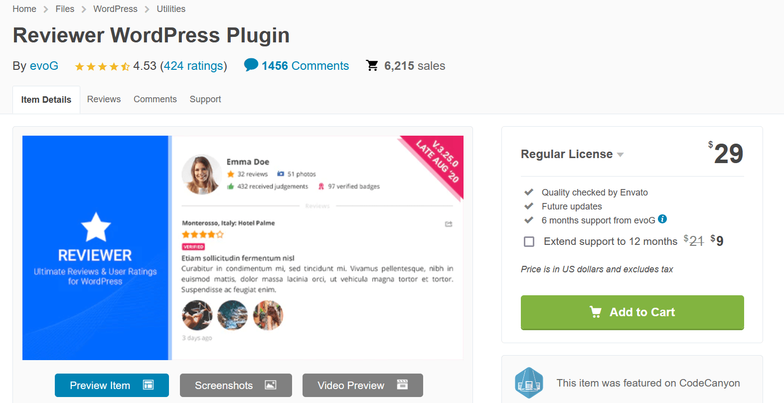 Reviewer WordPress plugin is a worthwhile premium plugin with many review features