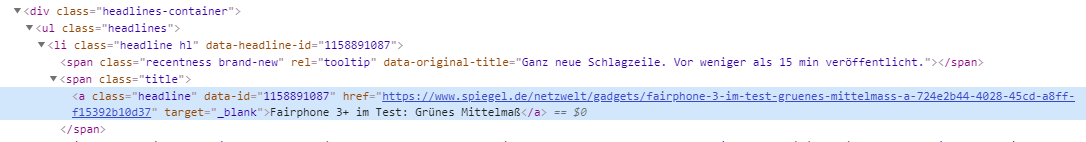 Screenshot of the source code of newstral.com Screenshot of the source code of newstral.com