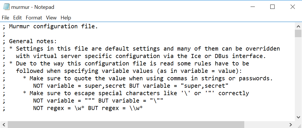 start of configuration file murmur.ini