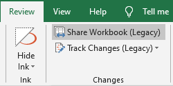 Excel: Option “Share Workbook”