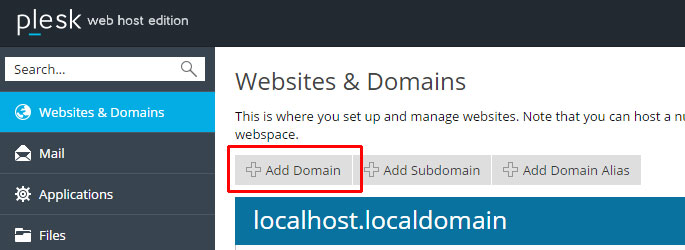 Plesk Add Domain