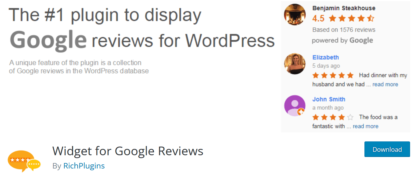 Widgets for Google Reviews is particularly suitable for small businesses